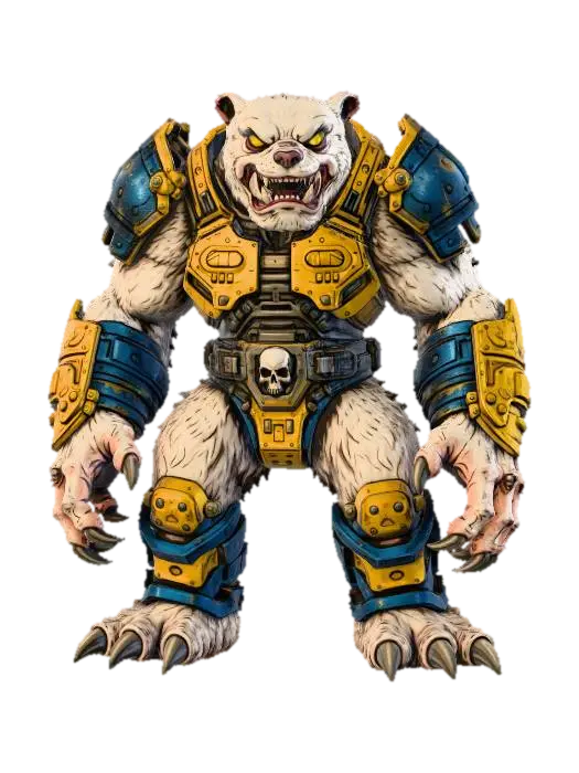 Polar Mech-Warrior 3D model, vytvořený pomocí AI