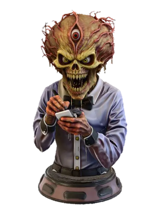 Waiter from the Beyond - Service 3D model, vytvořený pomocí AI