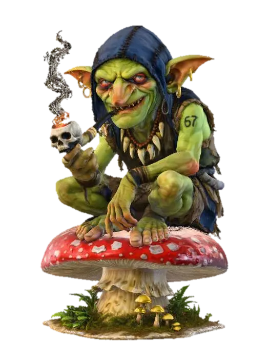 Modello 3D Mushroom Goblin Smoke - Myth, generato dall’IA