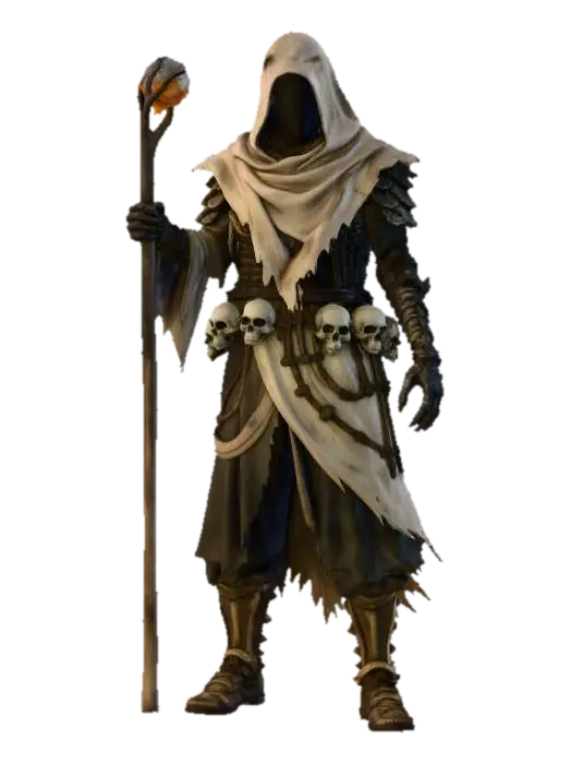 Necromancer in the Wasteland 3D model, vytvořený pomocí AI