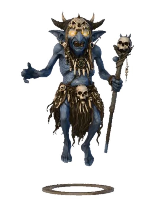 Goblin Shaman 3D model, vytvořený pomocí AI