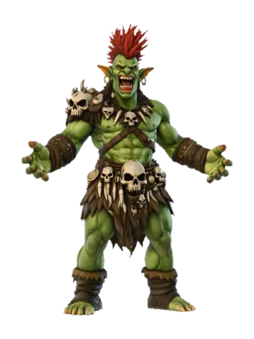 Warrior Orc King - Species 3D model, vytvořený pomocí AI