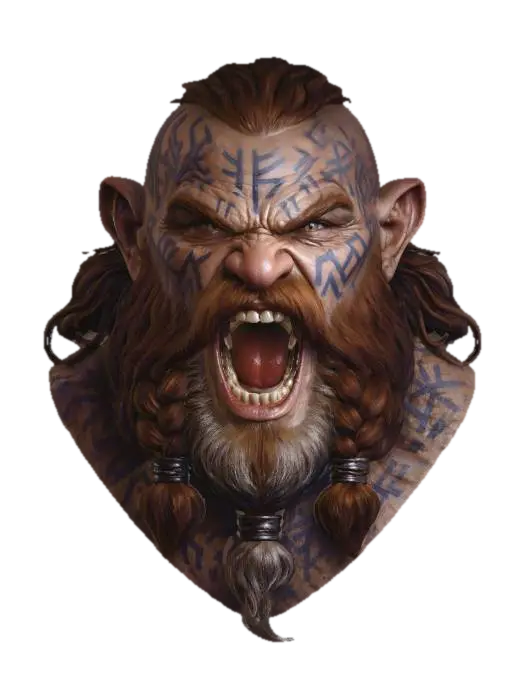The Tattooed Berserker - Tattoo 3D model, vytvořený pomocí AI
