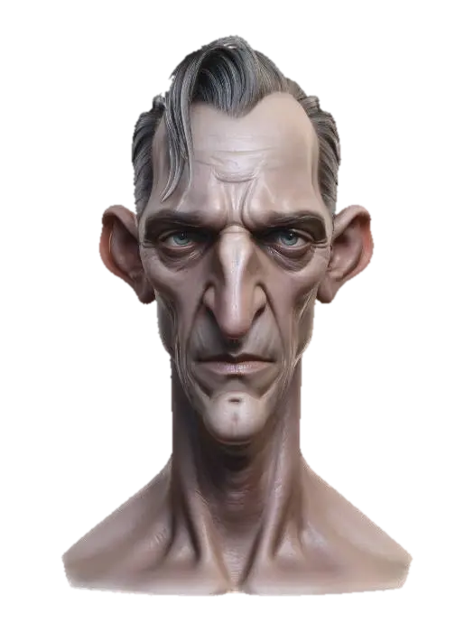 Gaunt Elder 3D model, vytvořený pomocí AI