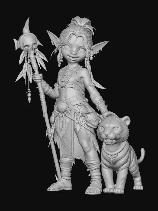 3D model for Emerald Shaman and the Tiger