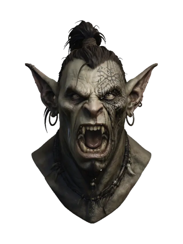 Tattooed Orc Warlord - Tattoo 3D model, vytvořený pomocí AI