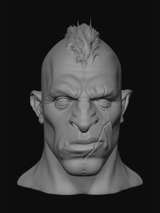 3D model for Stoic Orc Portrait