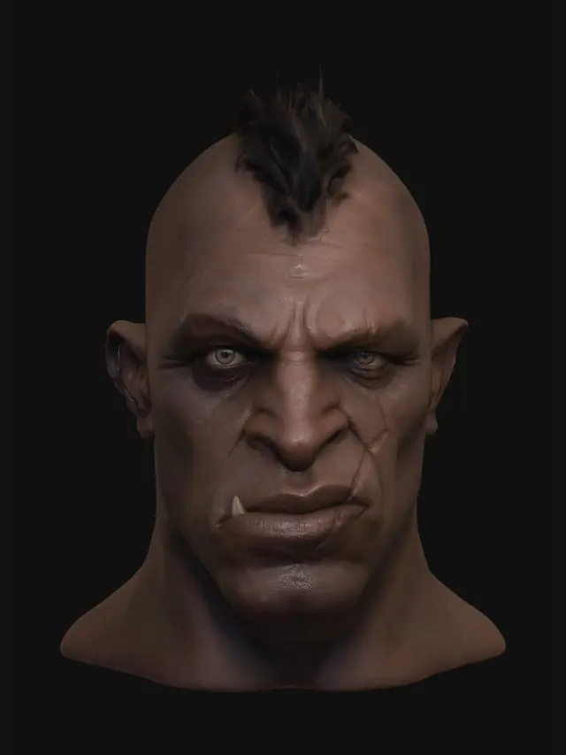 3D model for Stoic Orc Portrait