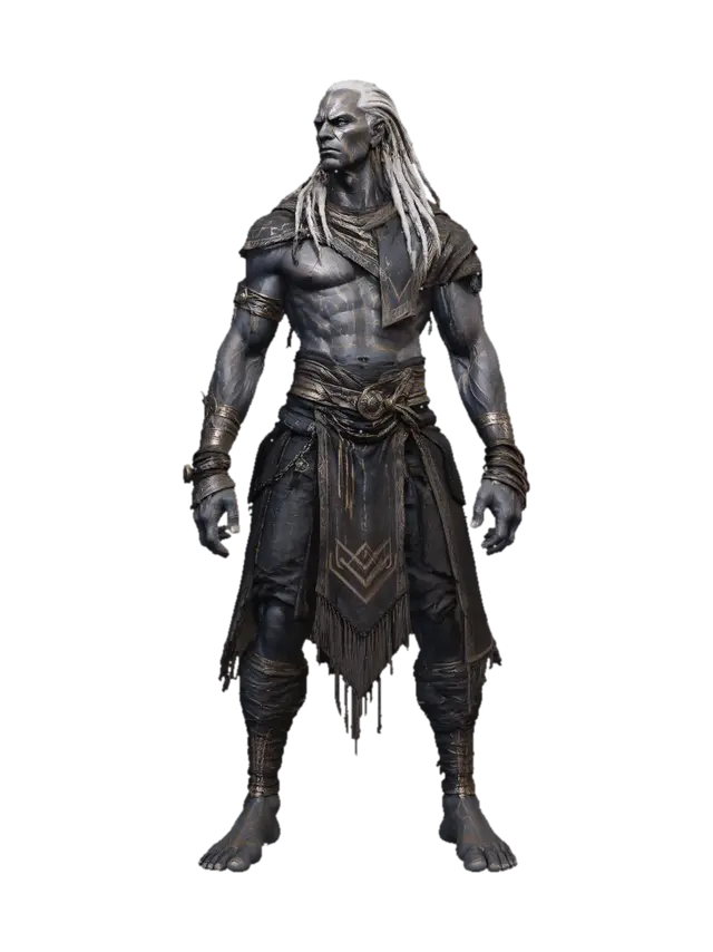 Azure Rune Warrior 3D-model, gegenereerd door AI