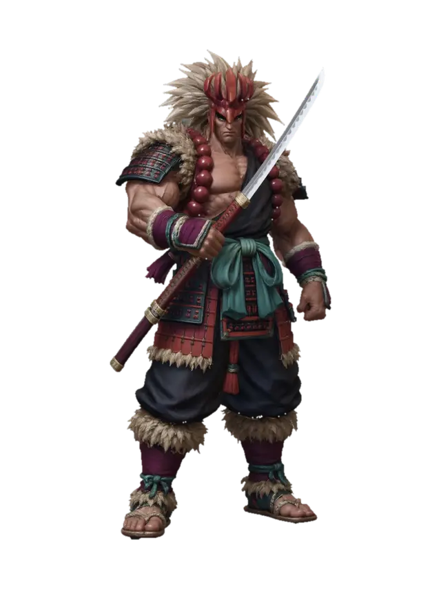 Crimson Tempest Samurai 3D model, vytvořený pomocí AI