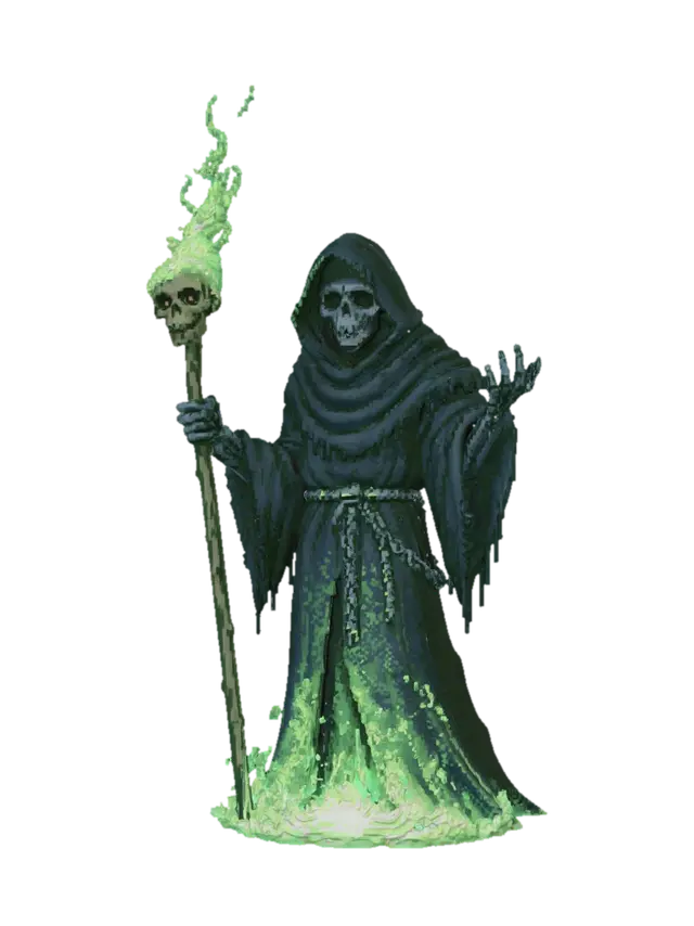 Crimson Moon Reaper 3D model, vytvořený pomocí AI