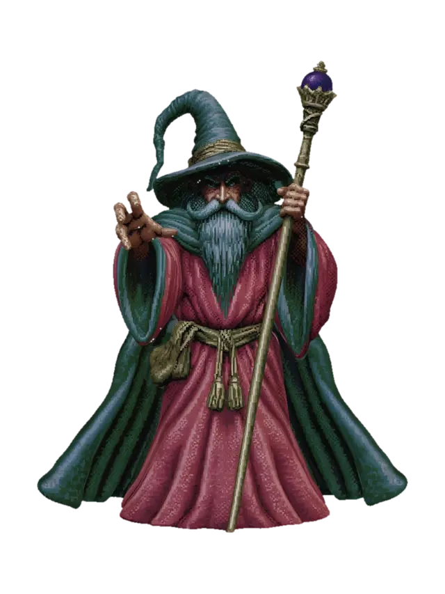 Wandering Wizard - Wand 3D model, vytvořený pomocí AI