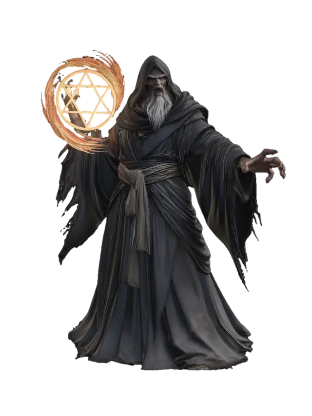 Flamebound Star Wizard 3D-model, gegenereerd door AI