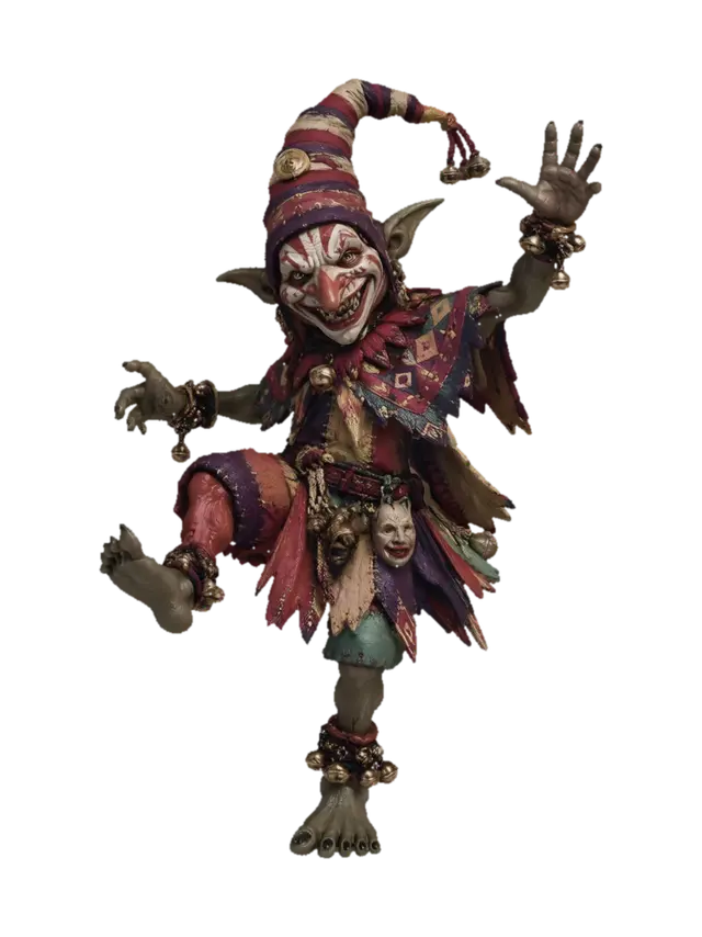 Harlequin of Bells - Clown 3D model, vytvořený pomocí AI