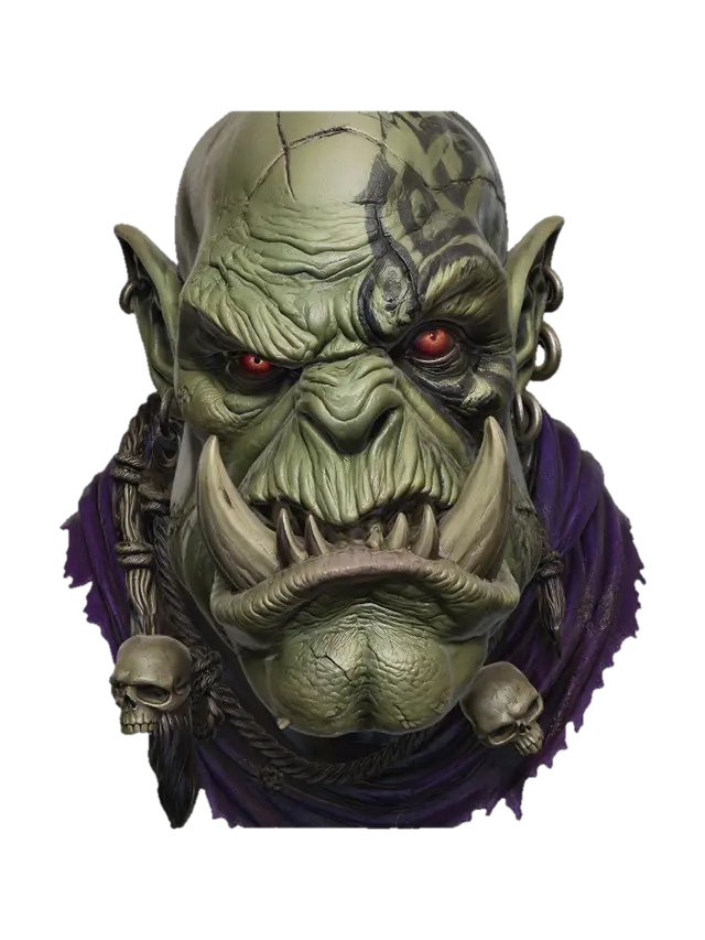 Modelong 3D na Crimson-Eyed Orc Warlord - Eyes, ginawa ng AI
