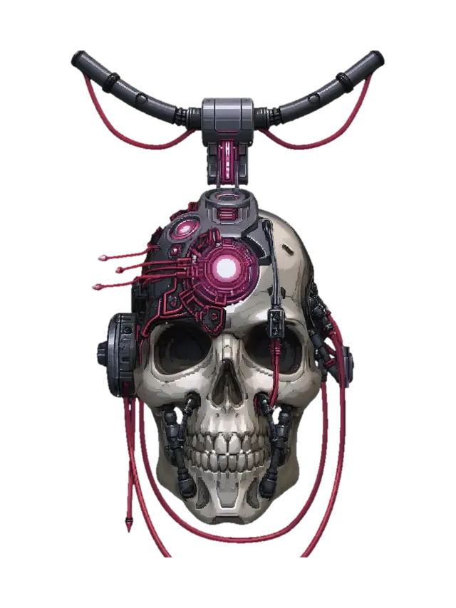 Crimson Circuit Skull 的 AI 生成 3D 模型