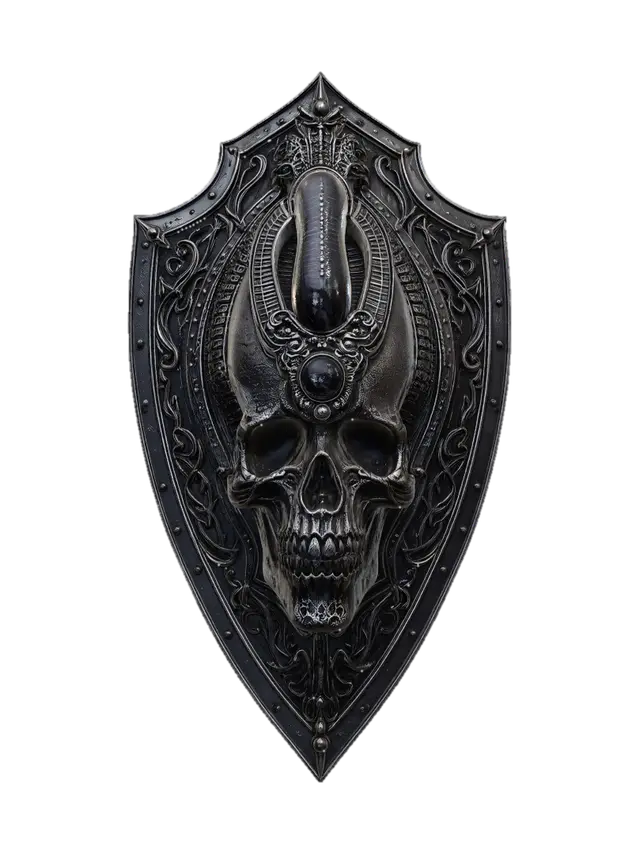 Aegis of the Ebon Skull - Crest 3D-model, gegenereerd door AI