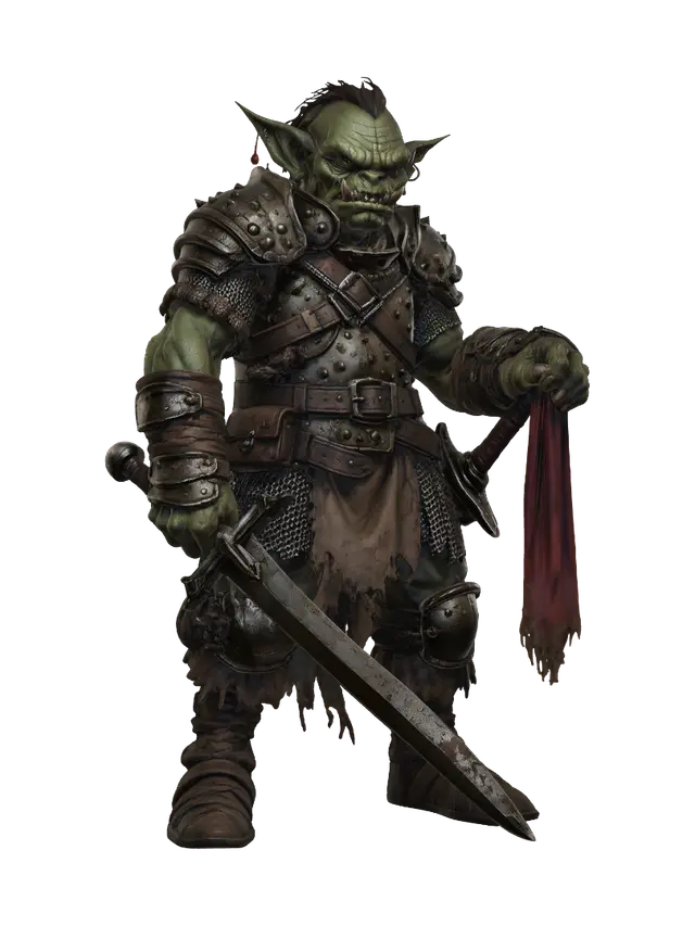 Ironbound Orc Warlord-3D-modell, genererad av AI