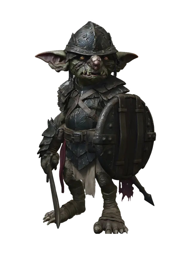 Ironclad Goblin Warrior - Helmet-3D-modell, genererad av AI