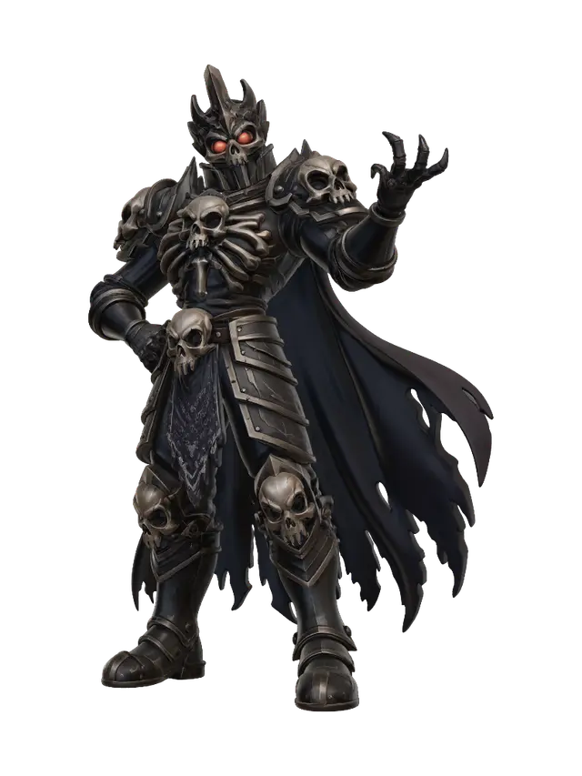 Skullbound Warlord - Spire 3D model, vytvořený pomocí AI