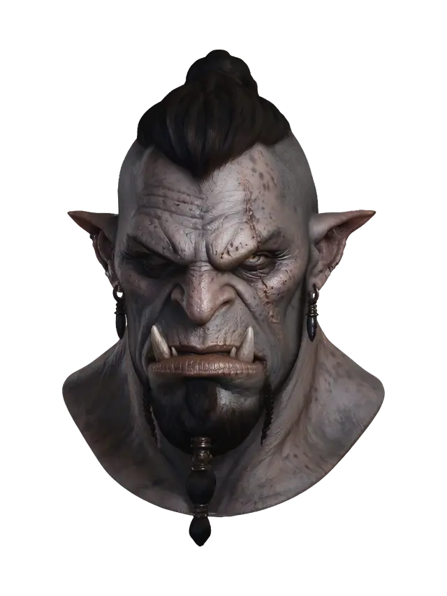 Grimjaw the Scarred Orc - Cool 3D model, vytvořený pomocí AI