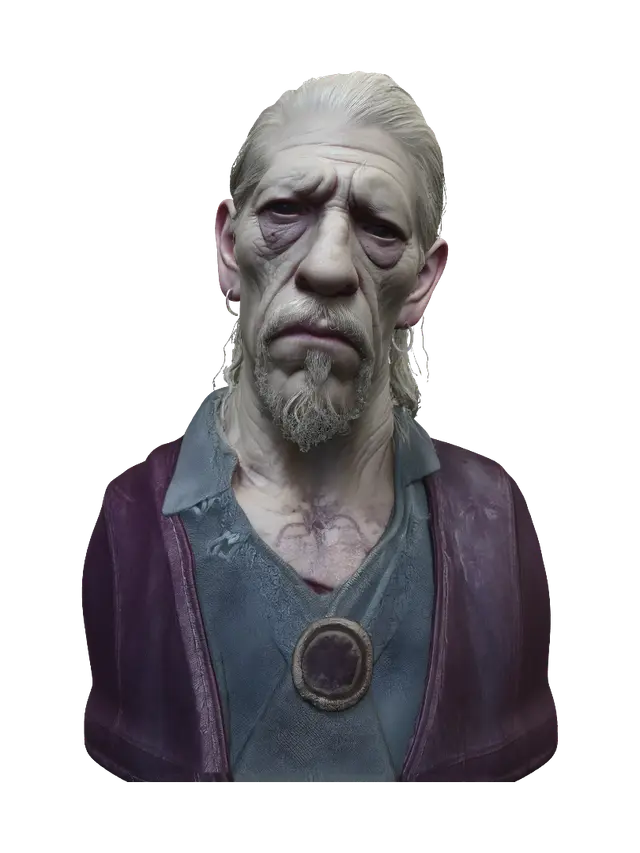 Weathered Portrait - Headshot 3D model, vytvořený pomocí AI