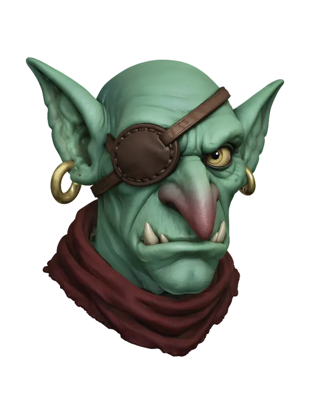 Green Corsair Goblin 3D model, vytvořený pomocí AI