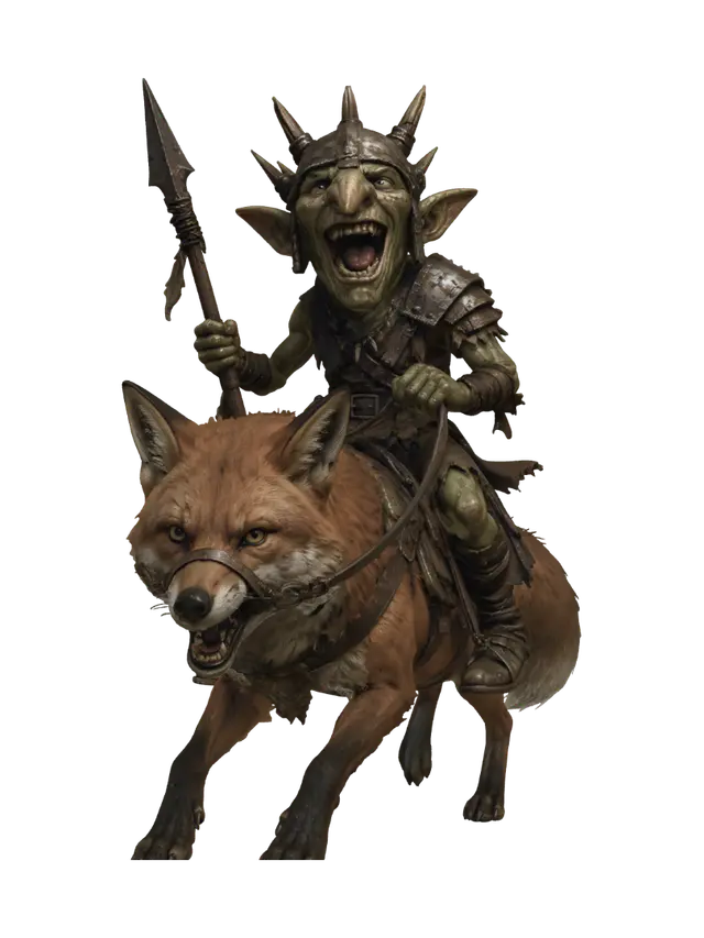Iron Wolf Warlord - Mascot 3D model, vytvořený pomocí AI