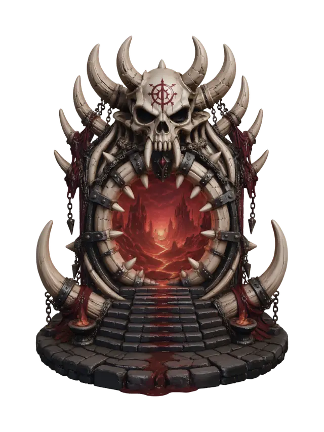 Gate of the Infernal Skull - Portal 3D model, AI generated