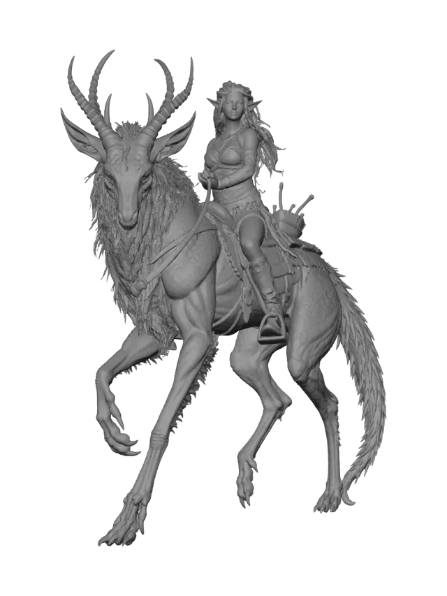 3D model for Pink Stripe Dragon Rider