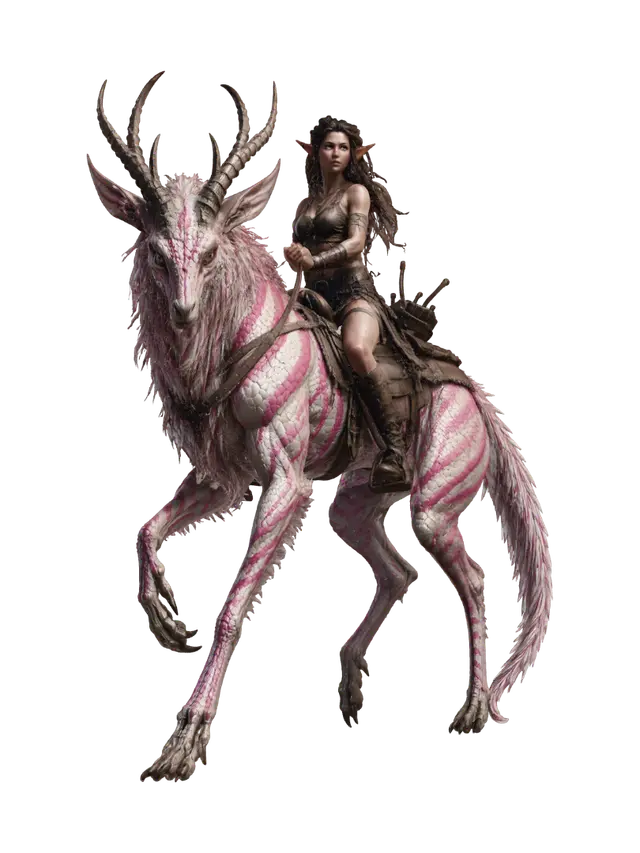 3D model for Pink Stripe Dragon Rider