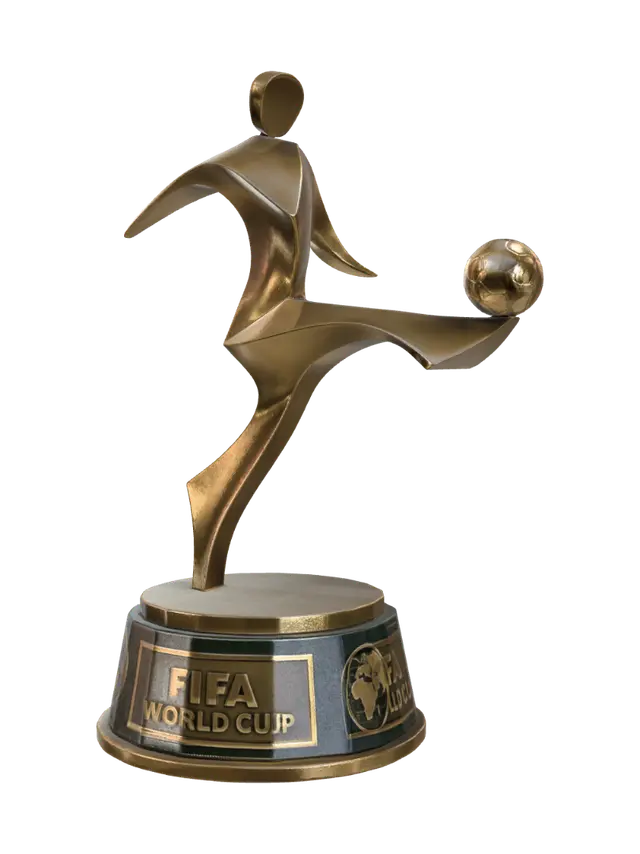 Golden World Cup Trophy - Worldcup 3D model, vytvořený pomocí AI