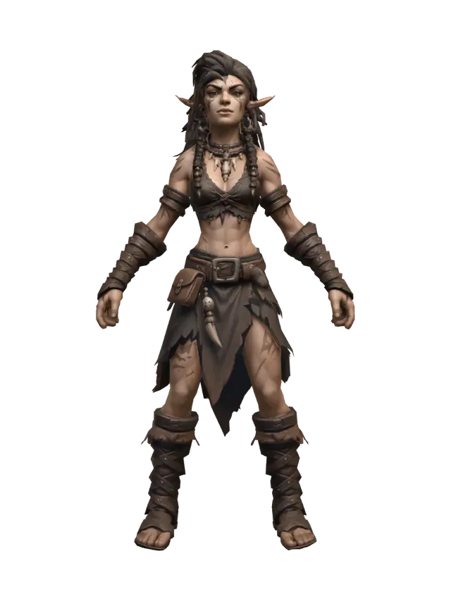 Wildsoul Barbarian - Tunic 3D model, vytvořený pomocí AI
