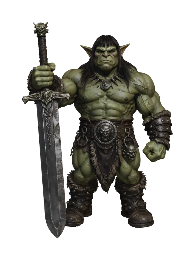 Ironjaw the Orc Warlord - Grimdark 3D model, vytvořený pomocí AI