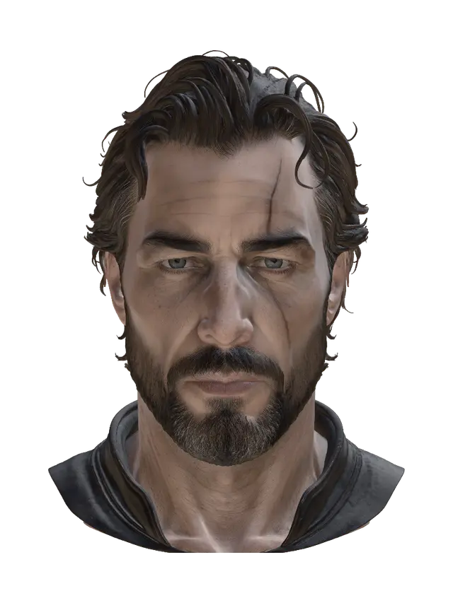 Modello 3D Scarred Resolve, generato dall’IA