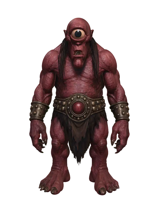 Crimson Cyclops Warlord - Name 3D model, vytvořený pomocí AI