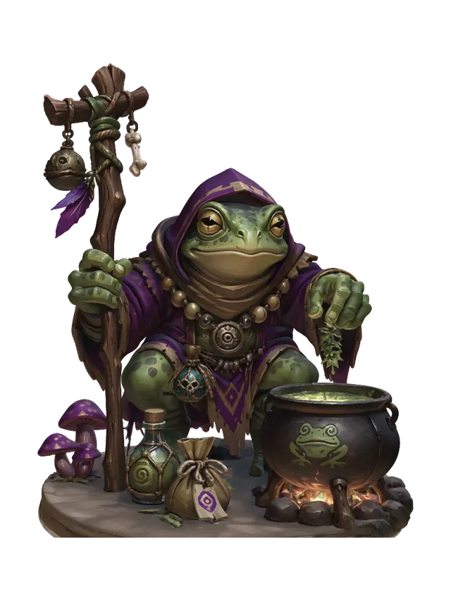 3D model for Frog Alchemist by the Cauldron
