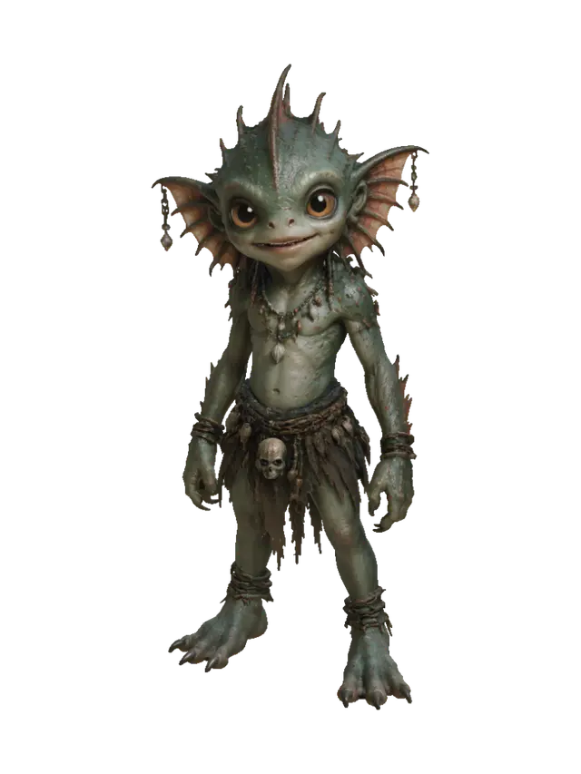 Coralscale Warden - Dragonborn 3D model, vytvořený pomocí AI