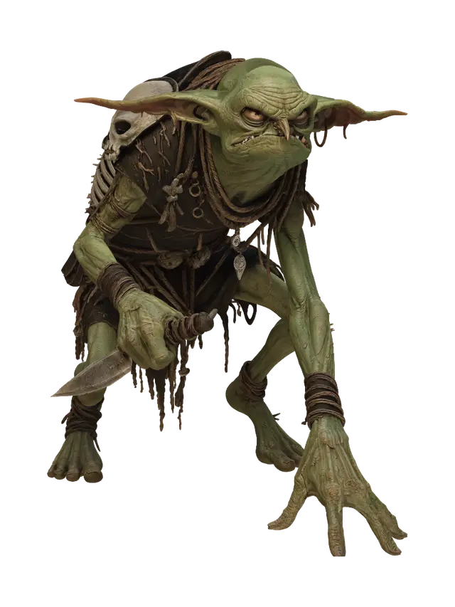 Ragged War Goblin 3D model, vytvořený pomocí AI