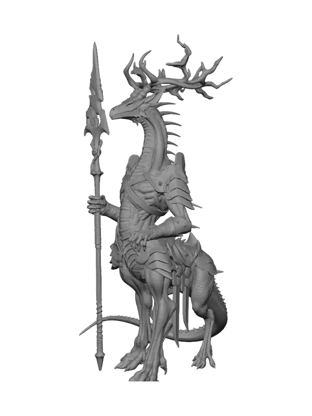 3D model for Ivory Wyrm Knight
