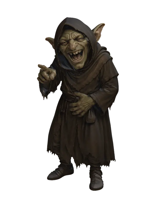 3D model for Laughing Goblin in a Tattered Robe