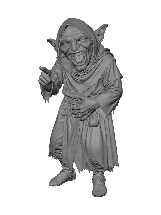 3D model for Laughing Goblin in a Tattered Robe