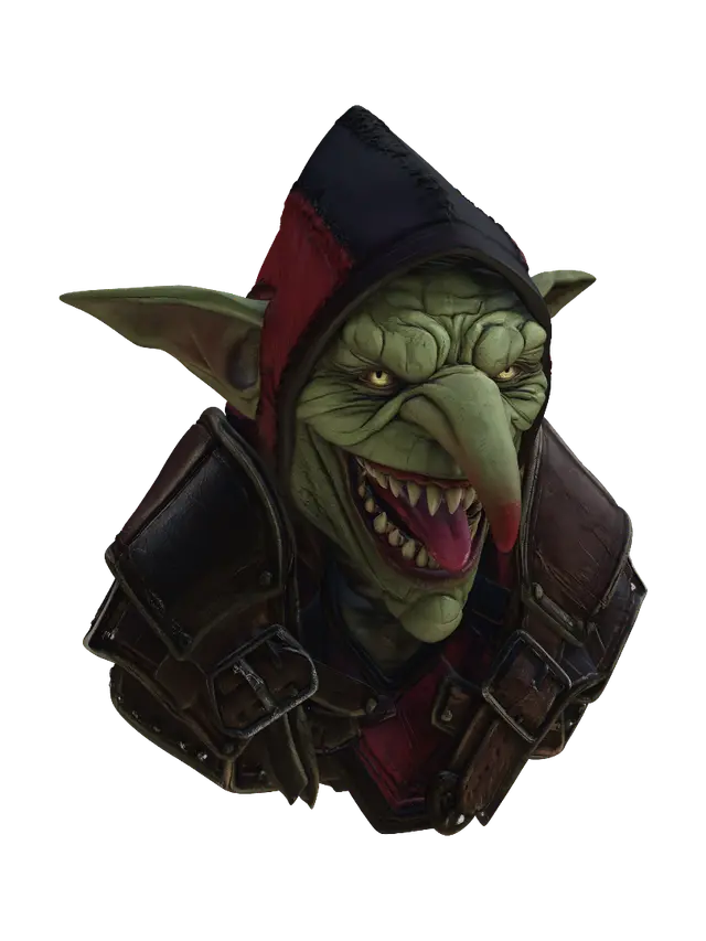 3D model for Red-Hooded Goblin Warrior