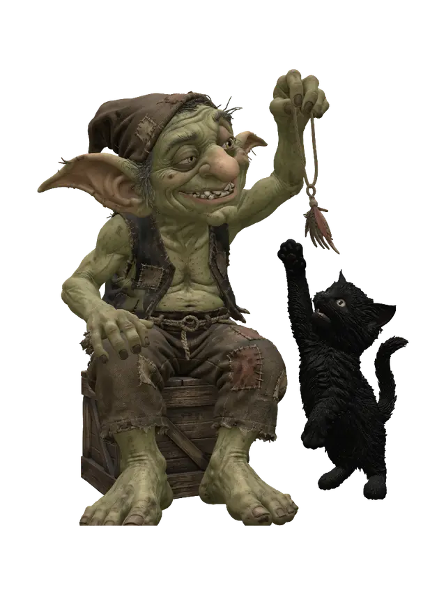Goblin's Playful Charm - Talisman 3D model, vytvořený pomocí AI