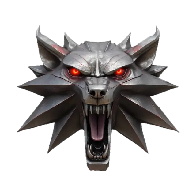 Wolf Medallion Emblem, #emblem# 3D model, vytvořený pomocí AI