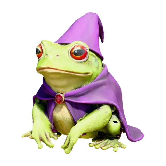 Wizard Frog, #PBR# - Amphibian 3D model, vytvořený pomocí AI
