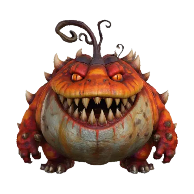 Grinning Gourd Monster, #villain# のAI生成3Dモデル