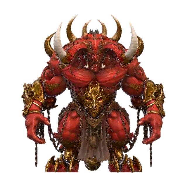 Infernal Warlord, #villain# - Chains 3D model, vytvořený pomocí AI