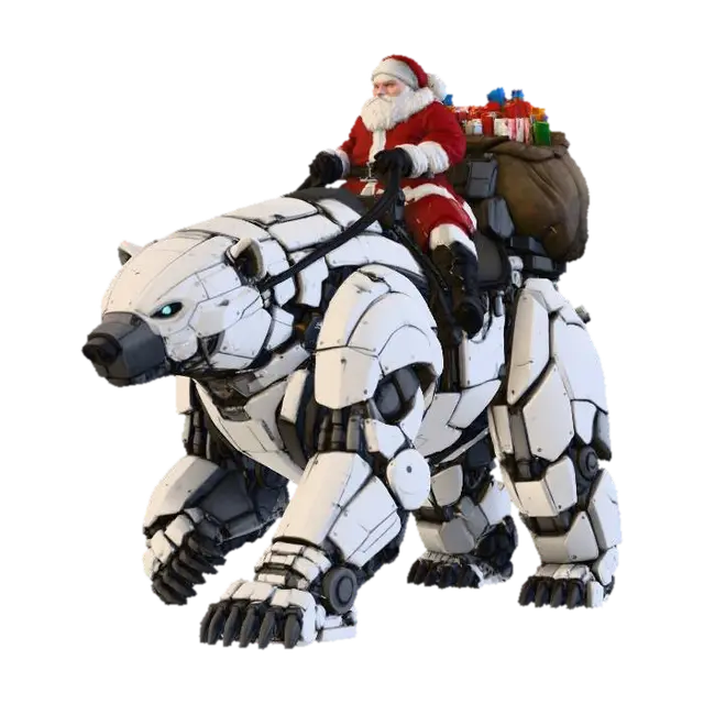 Santa's Robotic Polar Express, #Christmas2025# 3D model, vytvořený pomocí AI