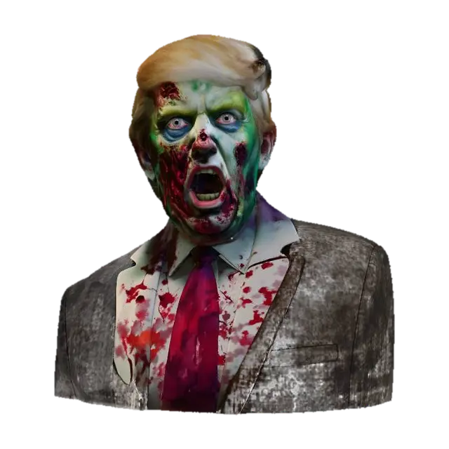 Zombie President 3D model, vytvořený pomocí AI